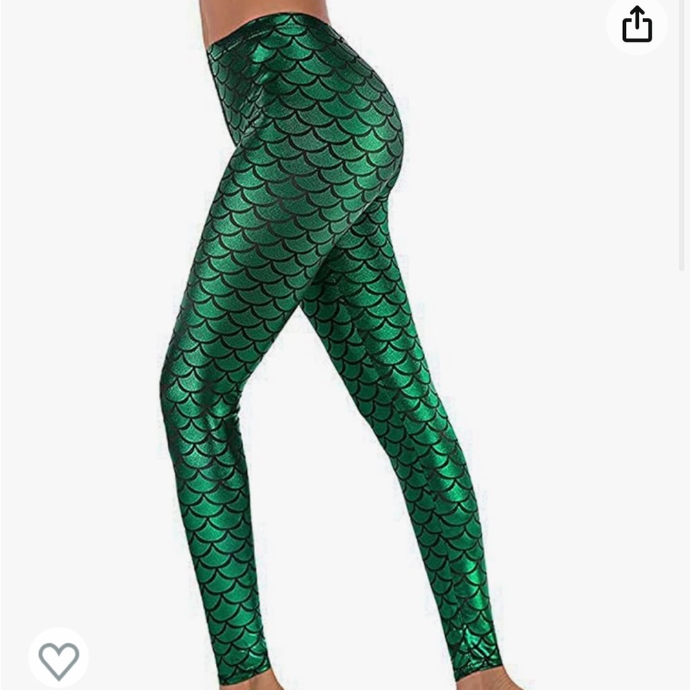 Green mermaid scale leggings